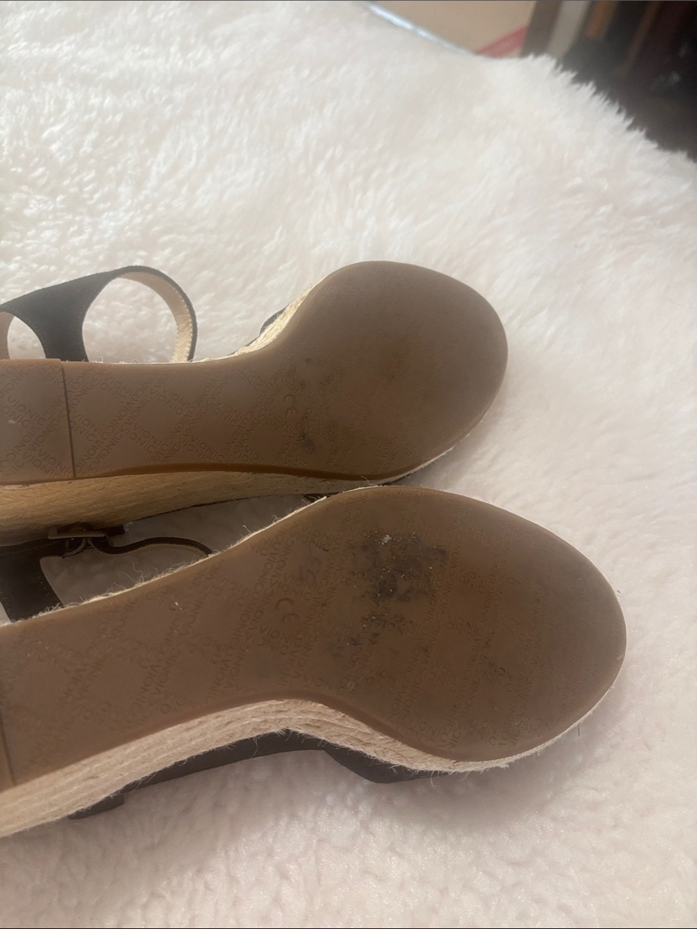 Vionic Black Espadrille Wedge Sandals with Perforated Toe - Picture 11 of 11